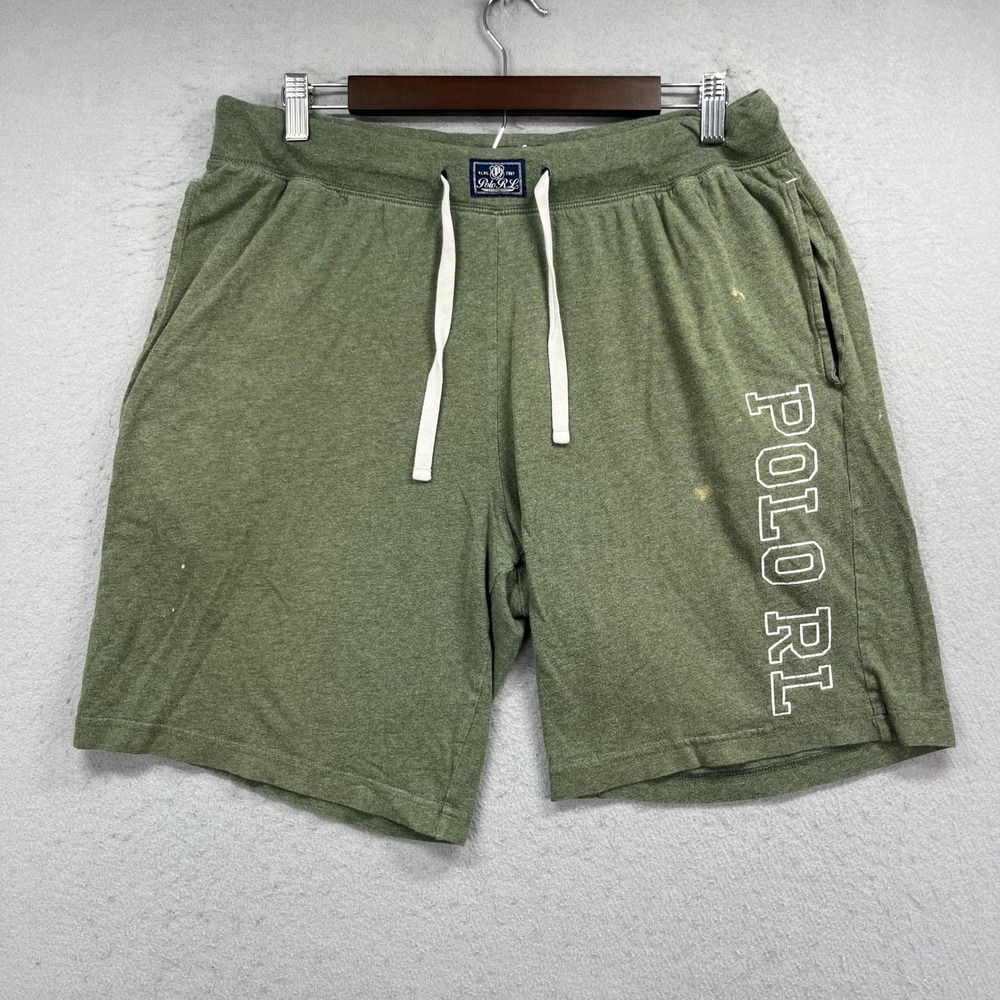 Polo Ralph Lauren Sleepwear Shorts Mens Large Green Spellout Logo Lounge Pajamas